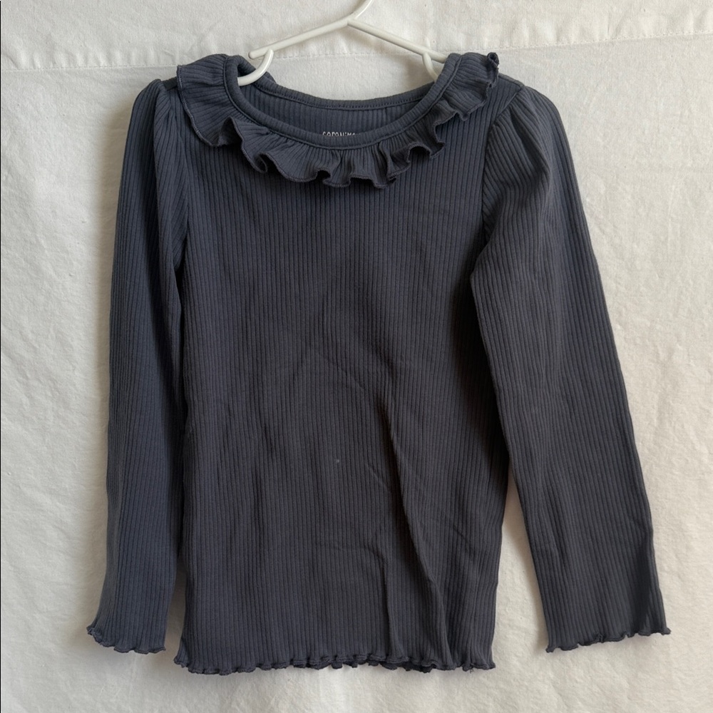 Garanimals Ruffled Long Sleeve Kids Top - Dark Gray
